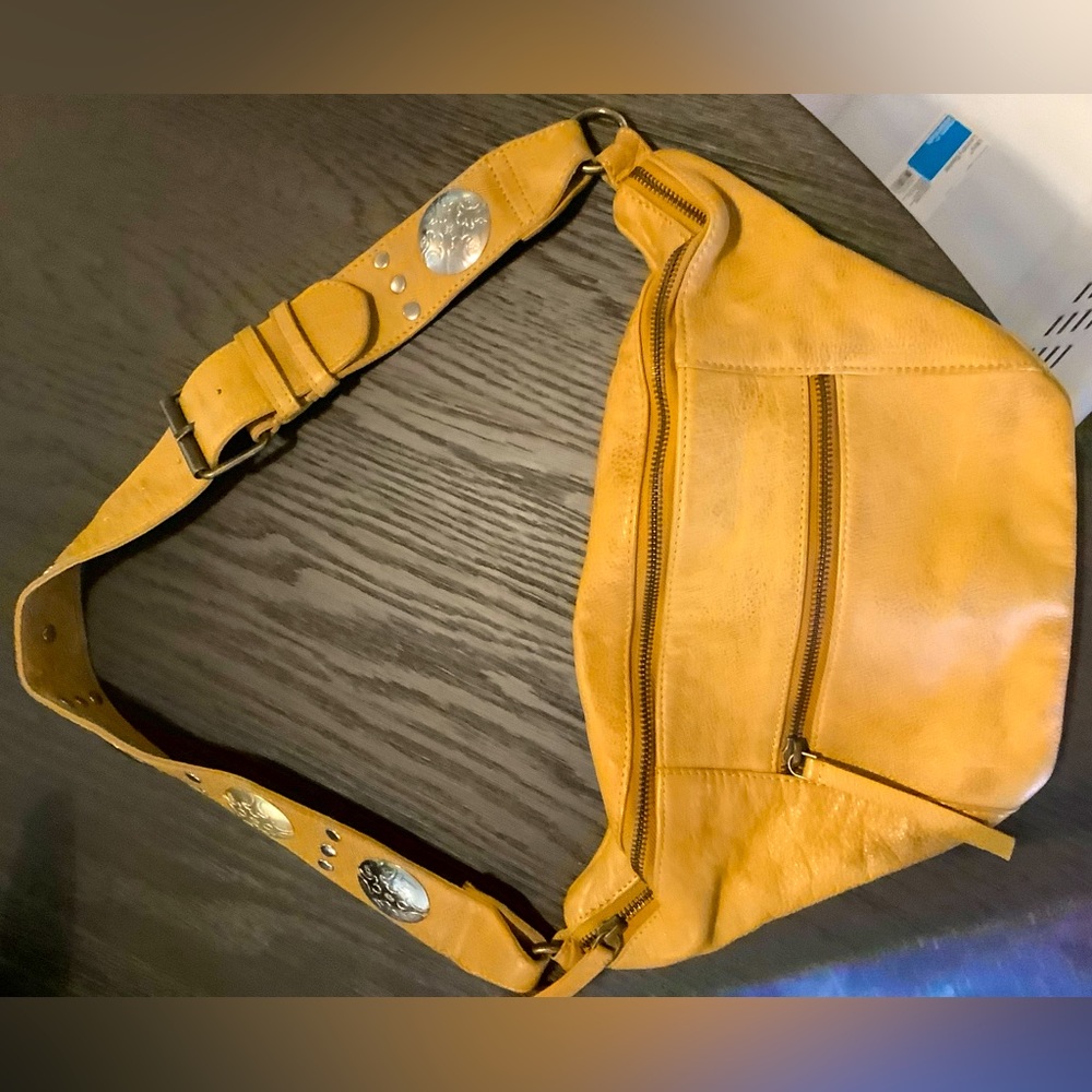 FREE PEOPLE “Wilder” EMBELLISHED LEATHER SLING BAG